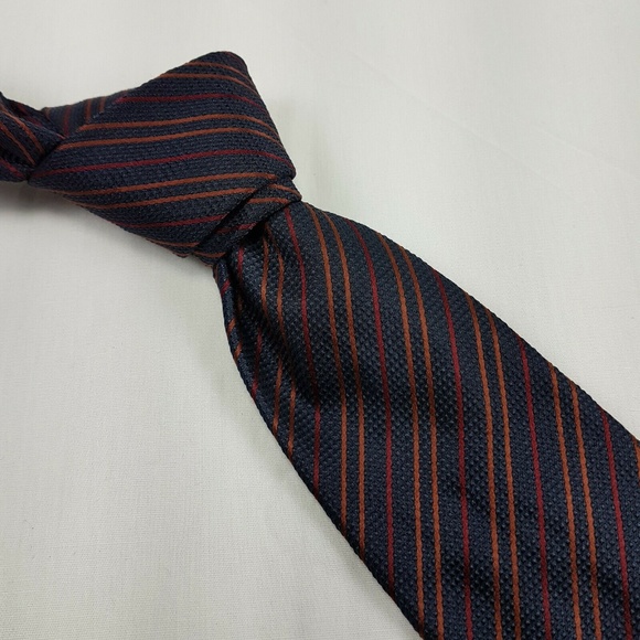 Massimo Bizzocchi Maroon Striped High Quality Tie - Picture 1 of 3